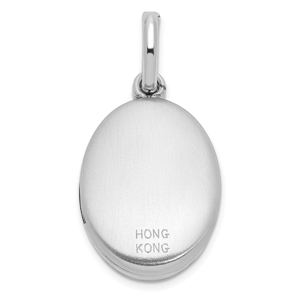 Sterlingsilber Rhodiniert Ranke 18mm Oval Swing Medaillon