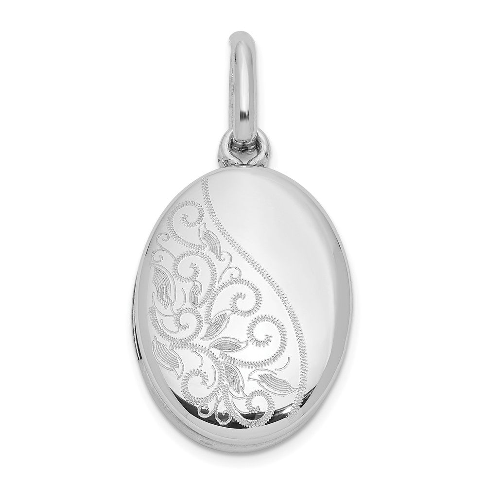 Sterlingsilber Rhodiniert Ranke 18mm Oval Swing Medaillon
