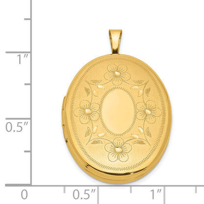 Golddoublé 14/20 1/20 26mm Blumen Oval Medaillon