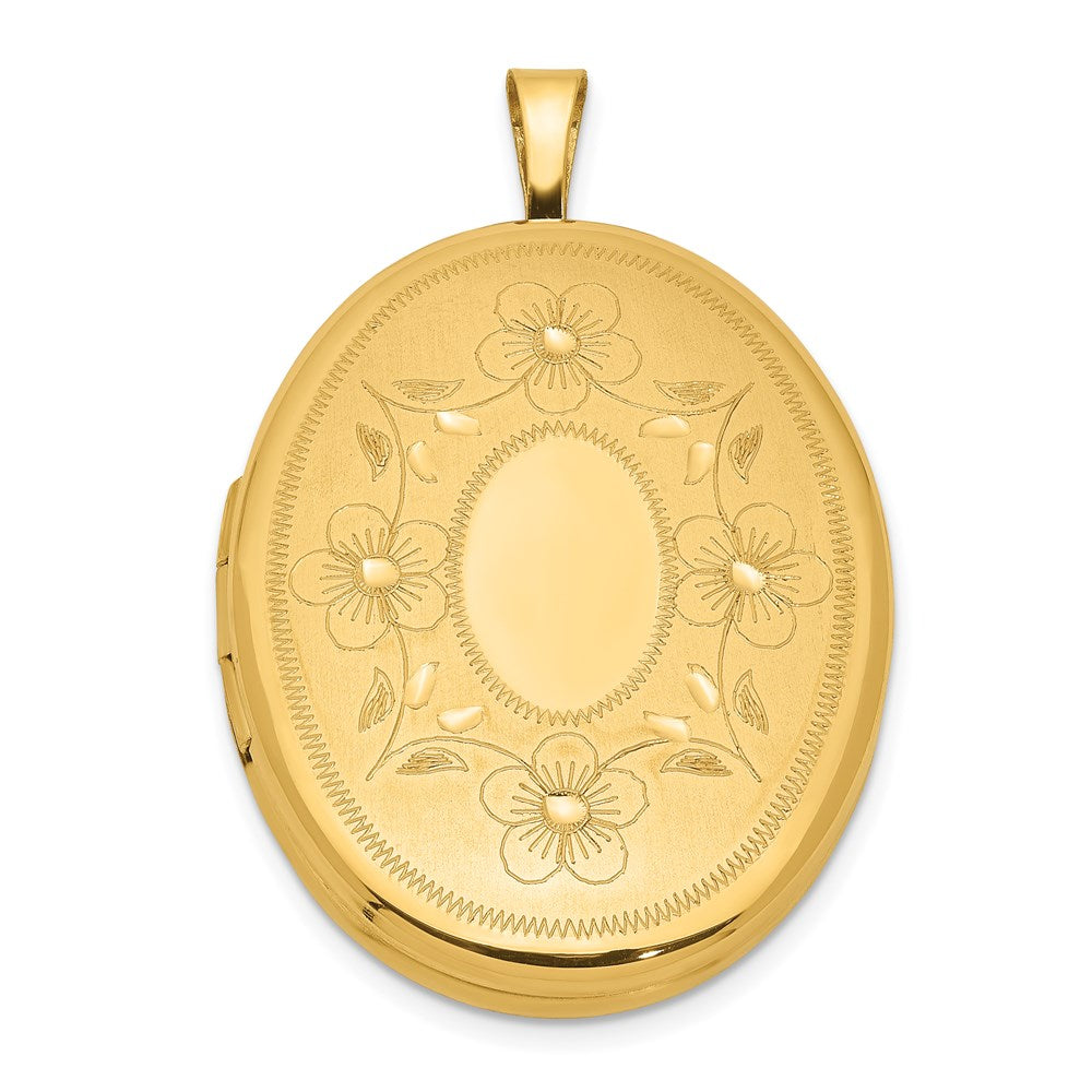 Golddoublé 14/20 1/20 26mm Blumen Oval Medaillon
