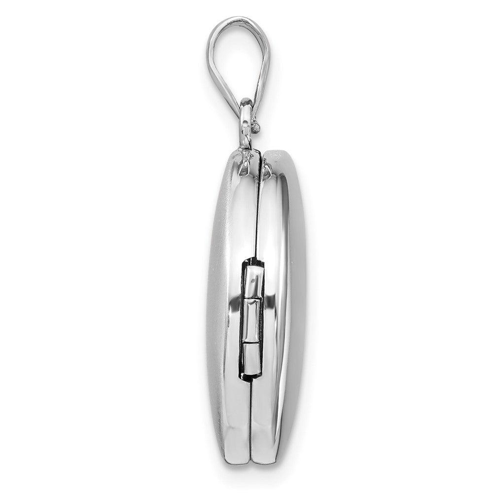 Sterlingsilber Rhodiniert Poliert 20mm Rund Ash Halter Medaillon