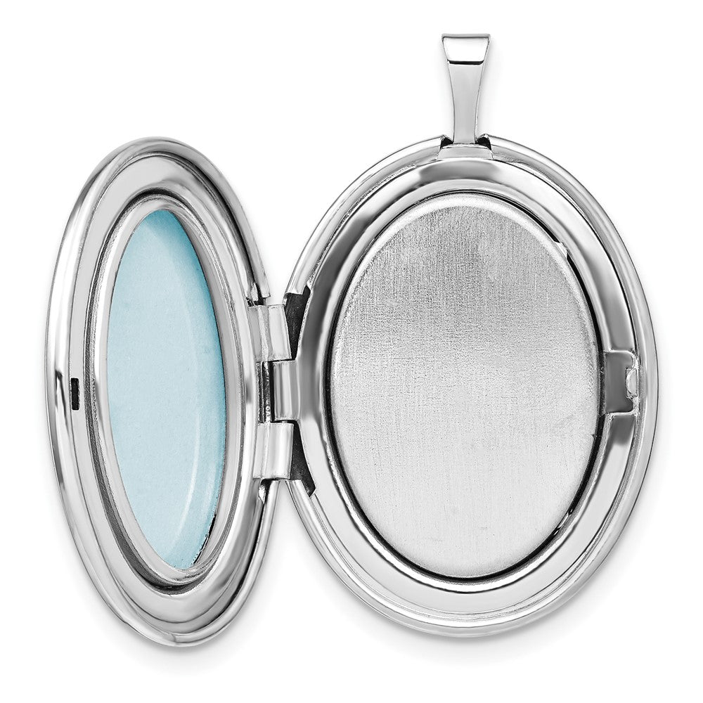 Sterlingsilber Rhodiniert Poliert 26x20mm Oval Ash Halter Medaillon