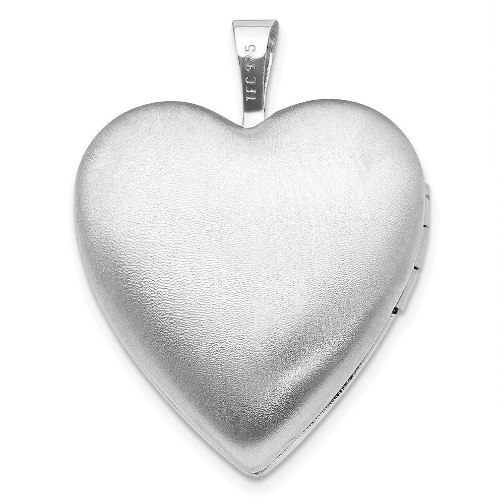 Sterlingsilber Rhodiniert Poliert 20mm Herz Ash Halter Medaillon