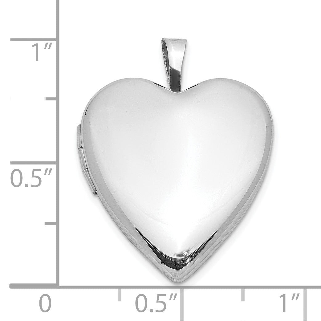 Sterlingsilber Rhodiniert Poliert 20mm Herz Ash Halter Medaillon