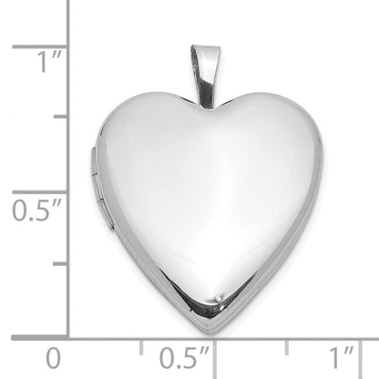 Sterlingsilber Rhodiniert Poliert 20mm Herz Ash Halter Medaillon