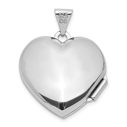 Sterlingsilber Rhodiniert Poliert Diamant 18mm Immer My Mama Herz Medaillon