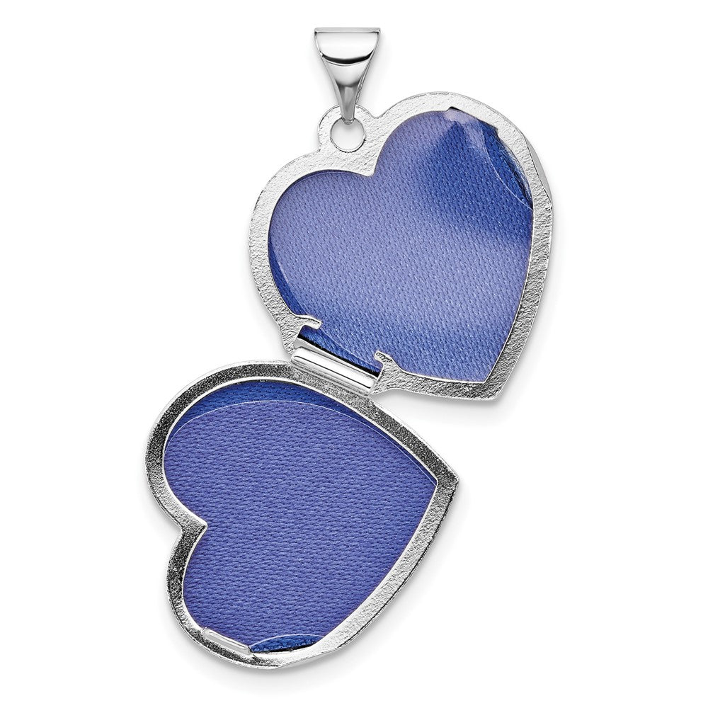 Sterlingsilber Rhodiniert Poliert Diamant 18mm Immer My Mama Herz Medaillon