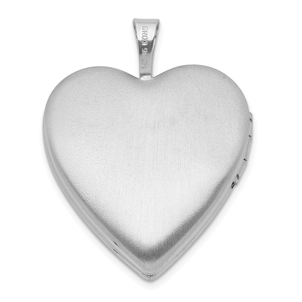 Sterlingsilber Rhodiniert Epoxid 20mm Blumen Mama Herz Medaillon
