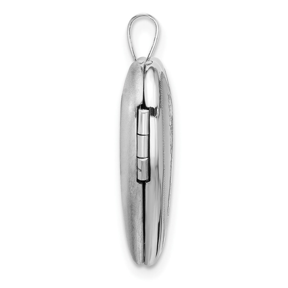 Sterlingsilber Rhodiniert Satiniert/polished Engel Flügel 20mm Herz Medaillon