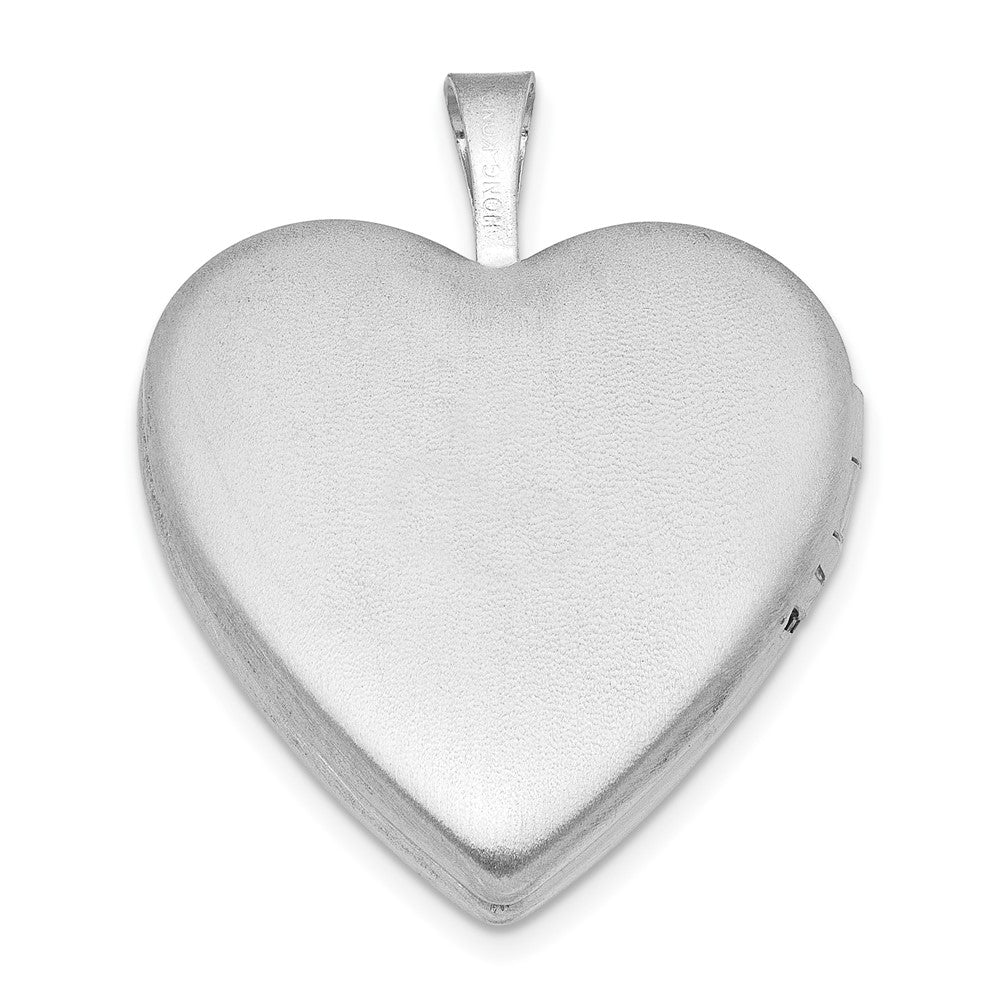 Sterlingsilber Rhodiniert Satiniert/polished Engel Flügel 20mm Herz Medaillon