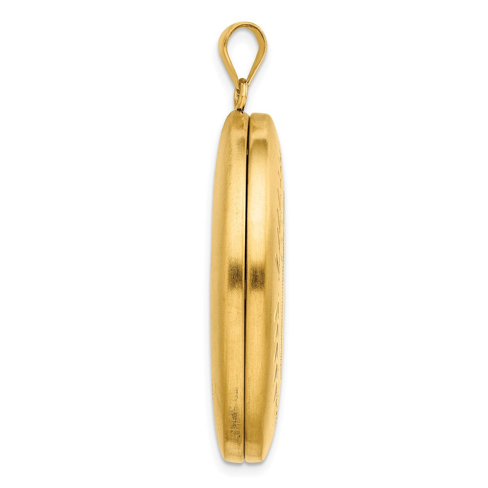 Golddoublé 14/20 1/20 34mm Poliert/satin Blatt Rand 2-frame Oval Medaillon