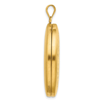Golddoublé 14/20 1/20 34mm Poliert/satin Blatt Rand 2-frame Oval Medaillon