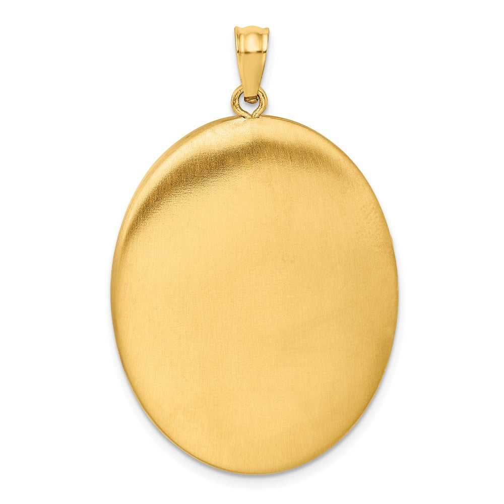 Golddoublé 14/20 1/20 34mm Poliert/satin Blatt Rand 2-frame Oval Medaillon