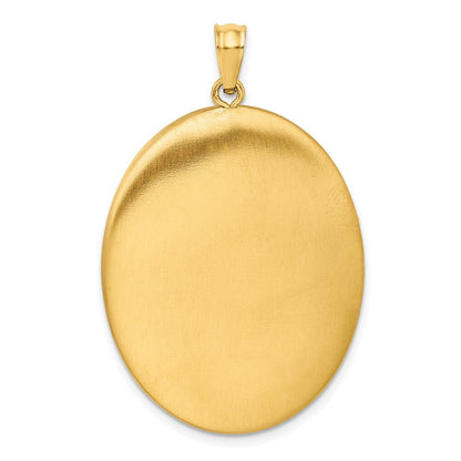 Golddoublé 14/20 1/20 34mm Poliert/satin Blatt Rand 2-frame Oval Medaillon