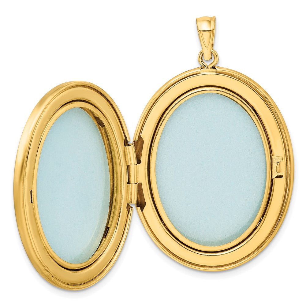Golddoublé 14/20 1/20 34mm Poliert/satin Blatt Rand 2-frame Oval Medaillon