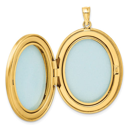 Golddoublé 14/20 1/20 34mm Poliert/satin Blatt Rand 2-frame Oval Medaillon
