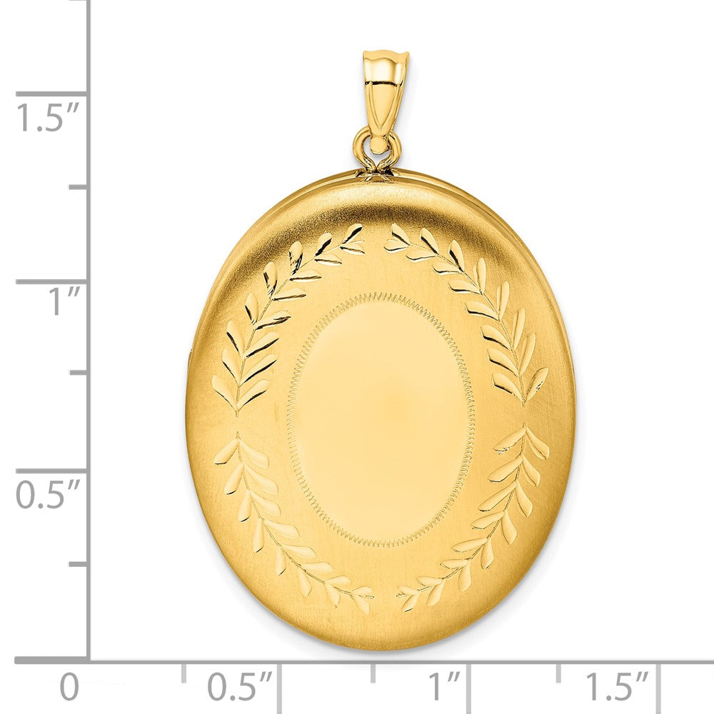 Golddoublé 14/20 1/20 34mm Poliert/satin Blatt Rand 2-frame Oval Medaillon