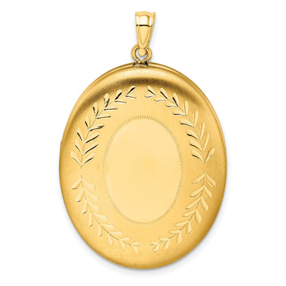 Golddoublé 14/20 1/20 34mm Poliert/satin Blatt Rand 2-frame Oval Medaillon