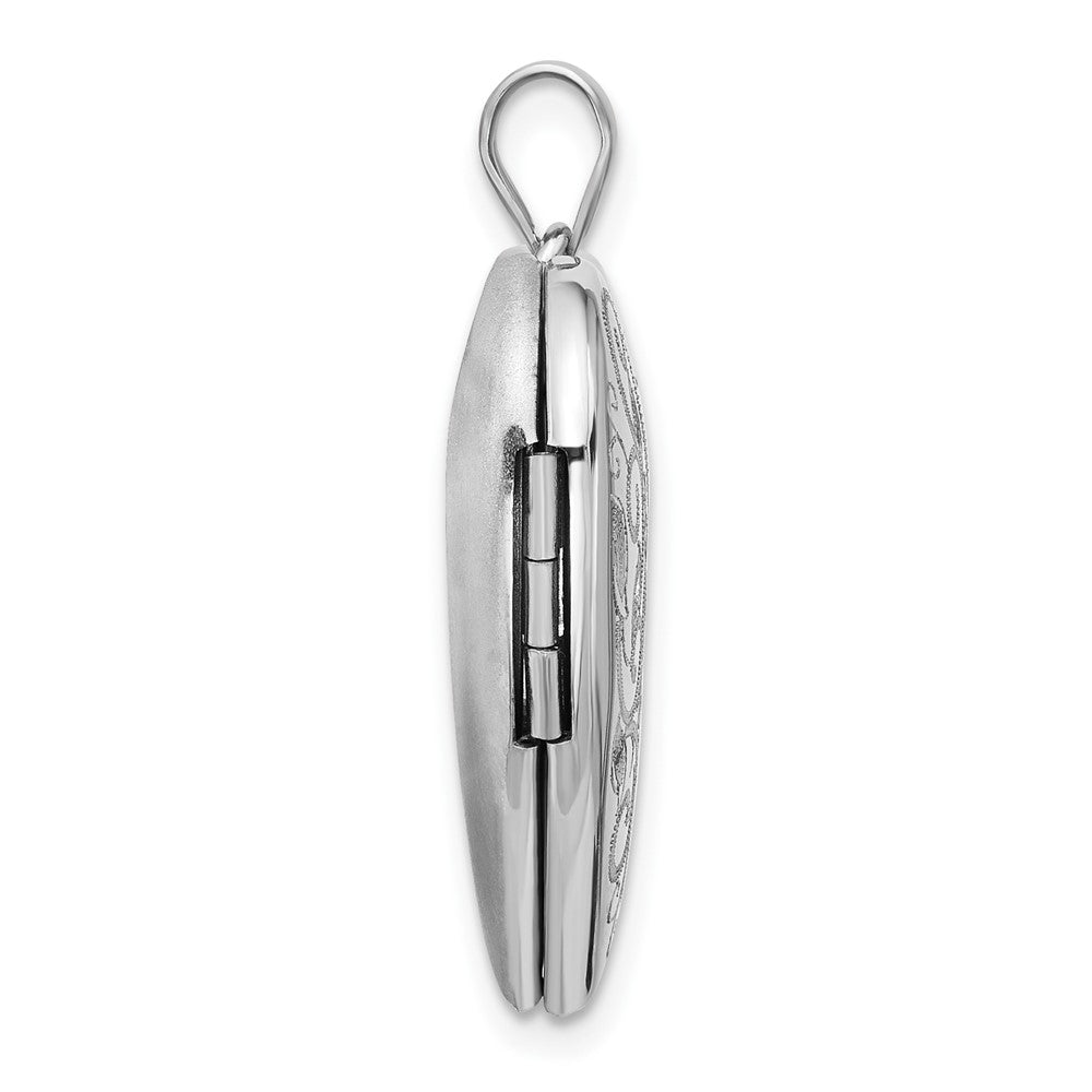 Sterlingsilber Rhodiniert Filigran Immer in My Herz 24mm Herz Medaillon