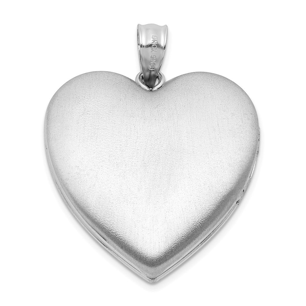 Sterlingsilber Rhodiniert Filigran Immer in My Herz 24mm Herz Medaillon
