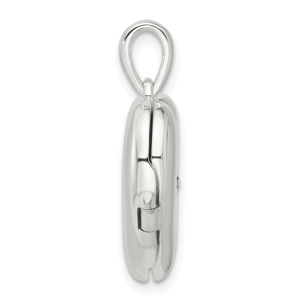 Sterlingsilber E-coated Zirkonia 19mm Herz Medaillon