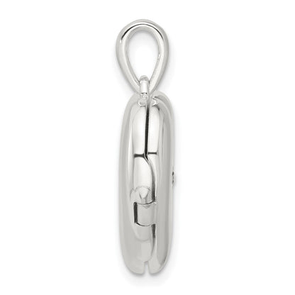 Sterlingsilber E-coated Zirkonia 19mm Herz Medaillon