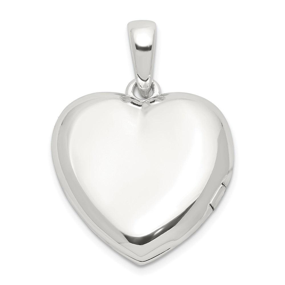 Sterlingsilber E-coated Zirkonia 19mm Herz Medaillon