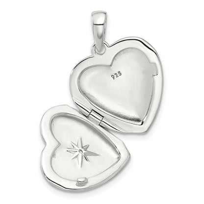 Sterlingsilber E-coated Zirkonia 19mm Herz Medaillon