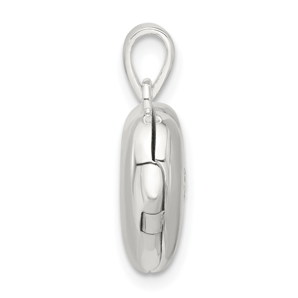 Sterlingsilber E-coated Zirkonia 13mm Herz Medaillon