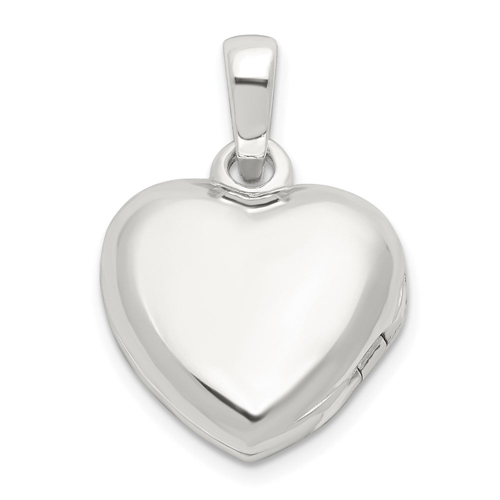 Sterlingsilber E-coated Zirkonia 13mm Herz Medaillon