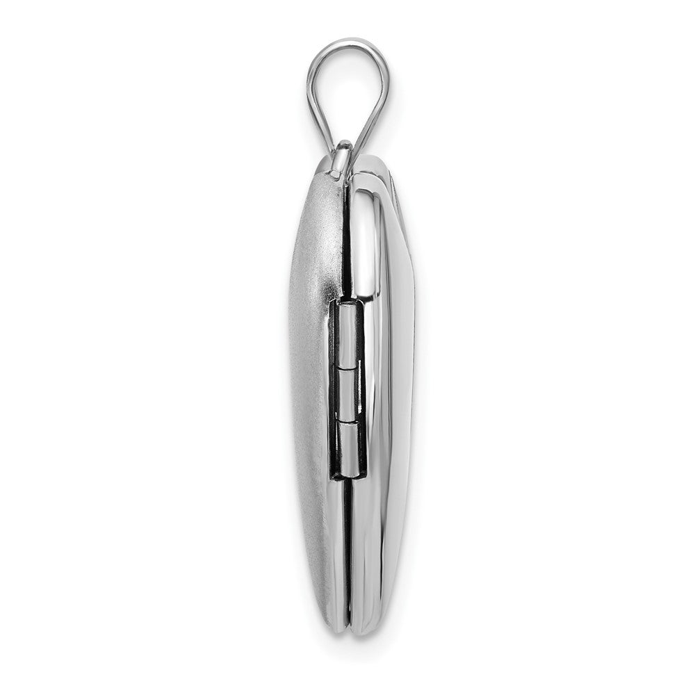 Sterlingsilber Rhodiniert Poliert Paw Druck 24mm Herz Medaillon