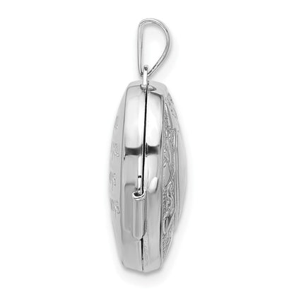 Sterlingsilber Rhodiniert Herz Rand 18mm Liebe You Wendbar Herz Medaillon