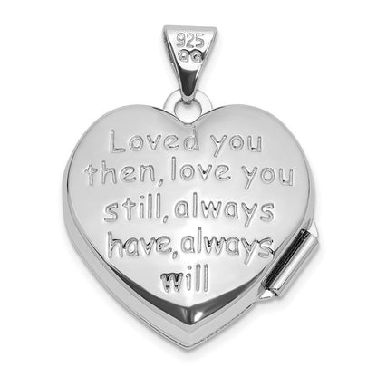 Sterlingsilber Rhodiniert Herz Rand 18mm Liebe You Wendbar Herz Medaillon
