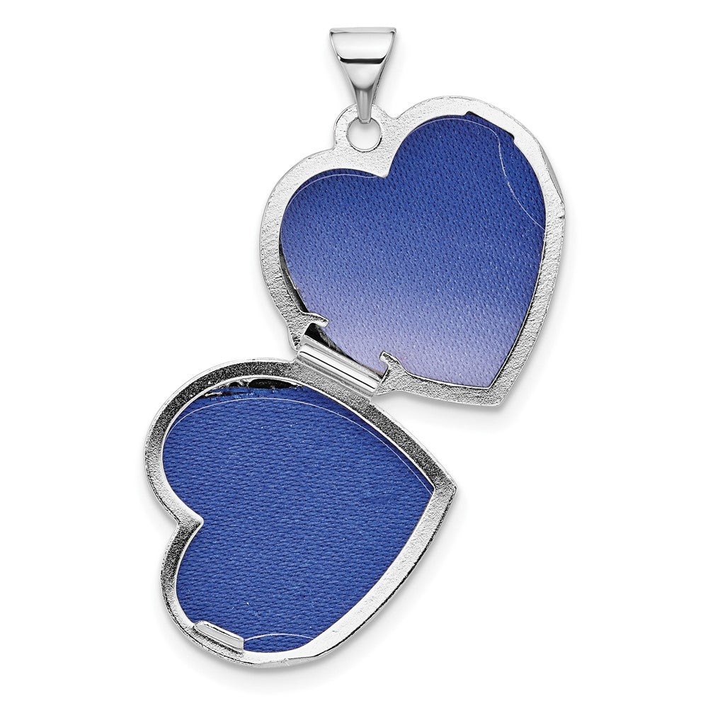 Sterlingsilber Rhodiniert Herz Rand 18mm Liebe You Wendbar Herz Medaillon