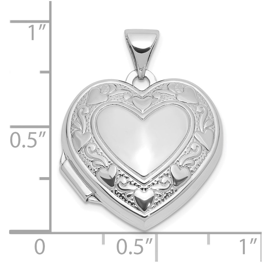 Sterlingsilber Rhodiniert Herz Rand 18mm Liebe You Wendbar Herz Medaillon