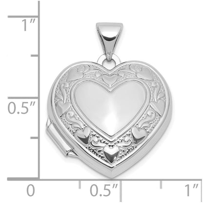 Sterlingsilber Rhodiniert Herz Rand 18mm Liebe You Wendbar Herz Medaillon