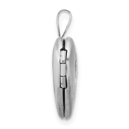 Sterlingsilber Rhodiniert Epoxid Satiniert Poliert Einhorn 16mm Herz Medaillon