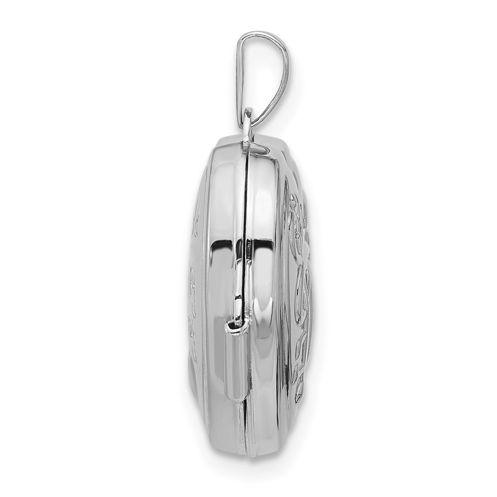 Sterlingsilber Rhodiniert Poliert 18mm Key To My Herz Wendbar Herz Medaillon