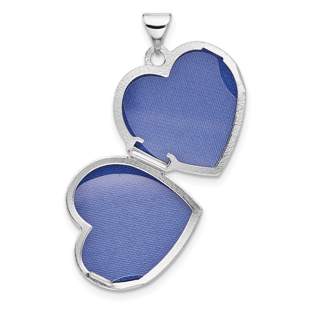 Sterlingsilber Rhodiniert Poliert 18mm Key To My Herz Wendbar Herz Medaillon