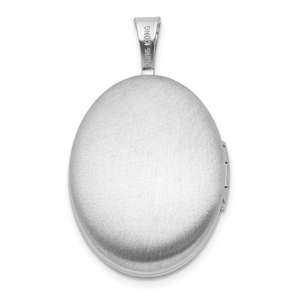 Sterlingsilber Rhodiniert Diamant 19mm Engel Oval Medaillon