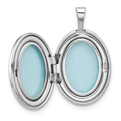 Sterlingsilber Rhodiniert Diamant 19mm Engel Oval Medaillon