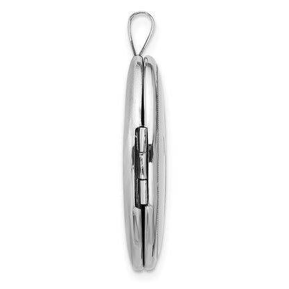 Sterlingsilber Rhodiniert Kreuz 26mm Oval Medaillon