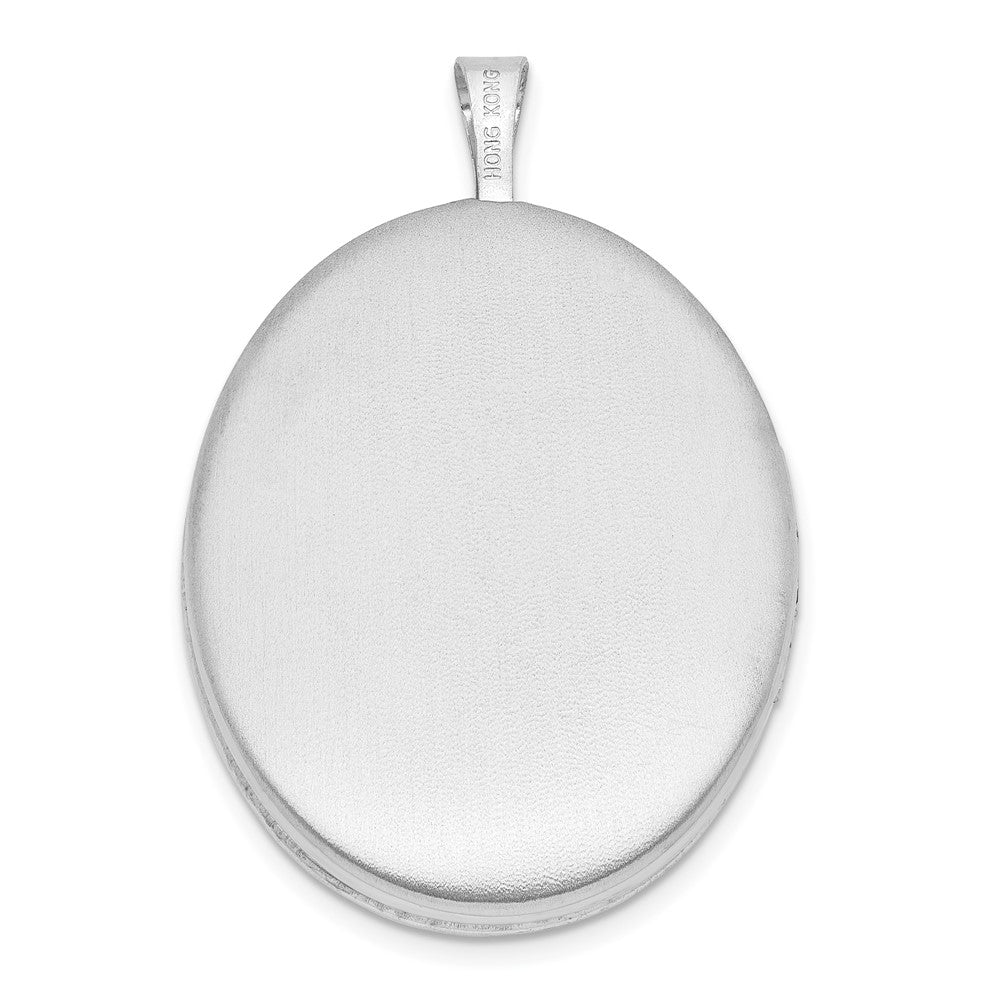 Sterlingsilber Rhodiniert Kreuz 26mm Oval Medaillon