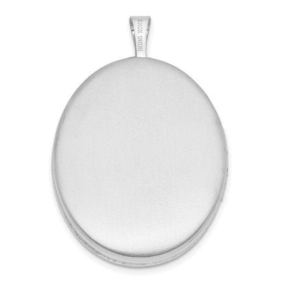Sterlingsilber Rhodiniert Kreuz 26mm Oval Medaillon