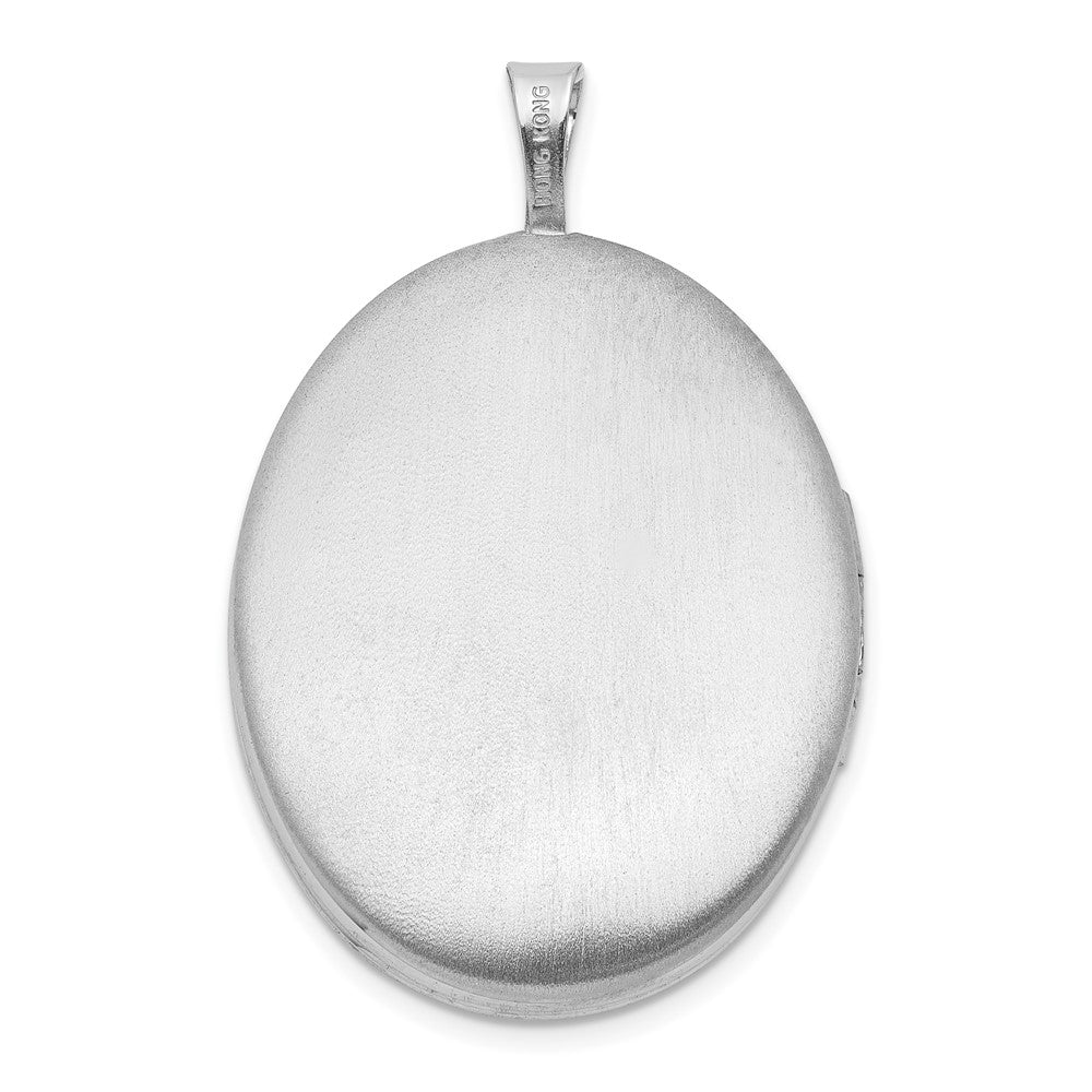 Sterlingsilber Rhodiniert Poliert Filigran 26mm Oval Medaillon