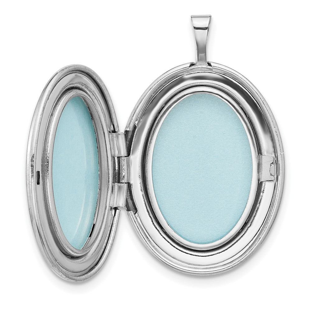 Sterlingsilber Rhodiniert Poliert Filigran 26mm Oval Medaillon