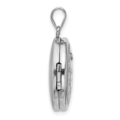 Sterlingsilber Rhodiniert Diamant 20mm Mama Mond/stars Rund Medaillon