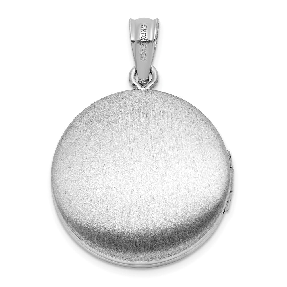 Sterlingsilber Rhodiniert Diamant 20mm Mama Mond/stars Rund Medaillon