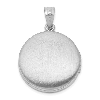Sterlingsilber Rhodiniert 20mm Blumen Filigran Rund Medaillon