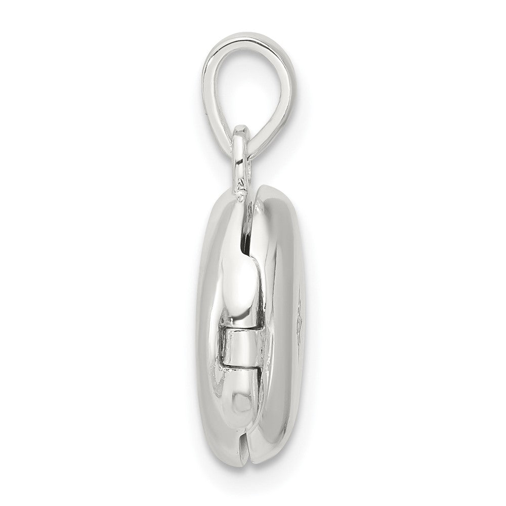 Sterlingsilber E-coated Zirkonia 14mm Rund Medaillon